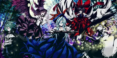 Sleek Anime Wallpaper Black/Dark Wallpaper 4K 3307x1653 Hd, Anime, Desktop, Wallpaper, Featuring, Wriggle, Nightbug, Mystia, Lorelei, Marisa, Kirisame, Reimu, White, Ultrawide, QHD
