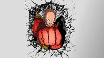 Dynamic Saitama One Punch Man Abstract Wallpaper 4K 1920x1080 A, Dynamic, Hd, Wallpaper, Featuring, Saitama, From, One-punch, Man, Bursting, Through, Wall, White, Ultrawide, Full HD