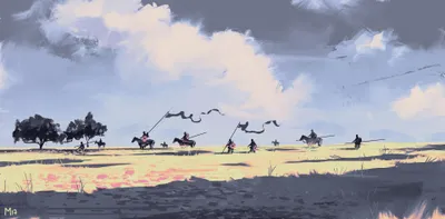 Bright Digital Wallpaper Technology Wallpaper 4K 3840x1889 Digital, Art, Painting, Landscape, Artwork, Mounted, Riders, Flowing, Banners, Crossing, Sunlit, White, Ultrawide, 4K