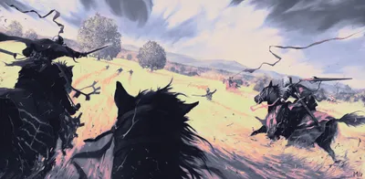 Vivid Digital Wallpaper Animals Wallpaper 4K 2200x1080 Digital, Art, Painting, Illustration, Artwork, Landscape, Dramatic, Cavalry, Charge, Across, Sunlit, White, Ultrawide, Full HD