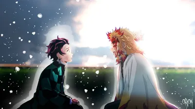 Tanjiro Kamado Kyojuro Nature Wallpaper 4K 1920x1080 Hd, Desktop, Wallpaper, Featuring, Tanjiro, Kamado, And, Kyojuro, Rengoku, Demon, Slayer, Kimetsu, White, Black, Ultrawide, Full HD