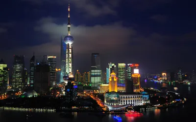 Serene Shanghai Wallpaper Abstract Wallpaper 4K 2560x1600 Shanghai, China, Colorful, Night, Lights, Brown, Blue, Ultrawide, QHD