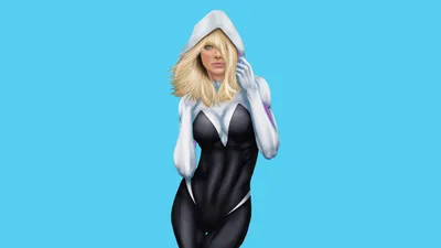 Comic Spider Gwen Black/Dark Wallpaper 4K 2814x1583 Hd, Comic-style, Desktop, Wallpaper, Featuring, Spider-gwen, In, Her, Black, White, Suit, Hood, Yellow, Pink, Ultrawide, QHD