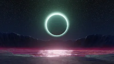 Solar Eclipse Reflective Surface Space Wallpaper 4K 3840x2160 Hd, Wallpaper, Of, A, Solar, Eclipse, Over, Reflective, Surface, Starry, Sky, White, Ultrawide, 4k