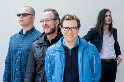 Radiant Band Wallpaper Abstract Wallpaper 4K 2048x1365 Hd, Wallpaper, Featuring, The, Band, Weezer, With, Members, Lined, Posing, Camera, White, Ultrawide, Full HD