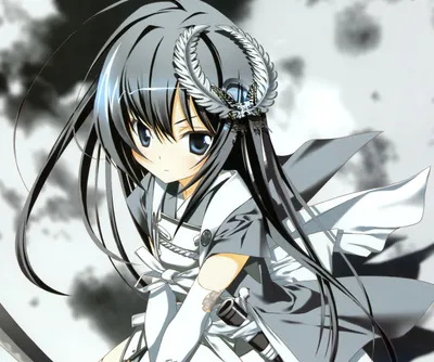 Vibrant Original Wallpaper Black/Dark Wallpaper 4K 2424x2024 Original, Anime, Character, With, Long, Black, Hair, And, Eyes, Wearing, Feathered, Headdress, White, Square, Full HD