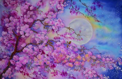 Epic Artistic Wallpaper Space Wallpaper 4K 1920x1241 Hd, Desktop, Wallpaper, Featuring, Artistic, Pink, Sakura), Cherry, Blossoms, Glowing, Full, Moon, Gray, Ultrawide, Full HD