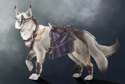 Calm Majestic Wallpaper Animals Wallpaper 4K 1600x1076 A, Majestic, Wolf, Adorned, In, Intricate, Armor, Stands, Proudly, Against, Misty, Backdrop, Gray, Landscape