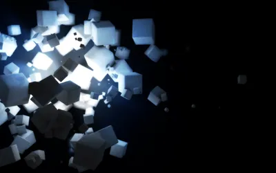 Abstract Composition Glowing White Cubes Space Wallpaper 4K 1920x1200 Abstract, Composition, Of, Glowing, White, Cubes, Floating, In, Dark, Space, Rendered, High, Ultrawide, Full HD