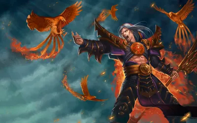 Powerful Sorcerer Commands Flock Fantasy Wallpaper 4K 1680x1050 A, Powerful, Sorcerer, Commands, Flock, Of, Fiery, Phoenixes, Amidst, Dramatic, Smoky, Stunning, Gray, Ultrawide