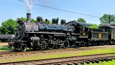 Black Vintage Steam Locomotive Nature Wallpaper 4K 1920x1080 Hd, Pc, Desktop, Wallpaper, Of, A, Black, Vintage, Steam, Locomotive, Resting, Sunlit, White, Pink, Ultrawide, Full HD