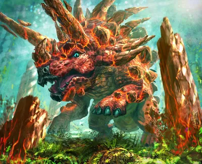 Serene Volcanic Wallpaper Games Wallpaper 4K 2184x1774 Hd, Pc, Desktop, Wallpaper, Of, A, Volcanic, Dinosaur, Hearthstone:, Heroes, Warcraft, Vivid, White, Square, Full HD