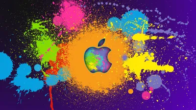 Vibrant Apple Inc Logo Wallpaper 4K, Abstract category