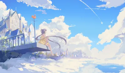 Moody Luo Wallpaper Nature Wallpaper 4K 5079x2953 4k, Ultra, Hd, Wallpaper, Featuring, Luo, Tianyi, From, Vocaloid, Sitting, Castle, Balcony, White, Pink, Ultrawide