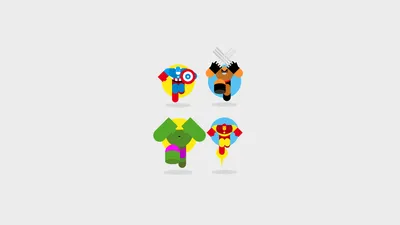 Comic Avengers Minimal Minimal Wallpaper 4K 1920x1080 Comic-style, Avengers, Hd, Pc, Desktop, Wallpaper, Minimal, Icons, Iron, Man, Hulk, Wolverine, White, Ultrawide, Full HD