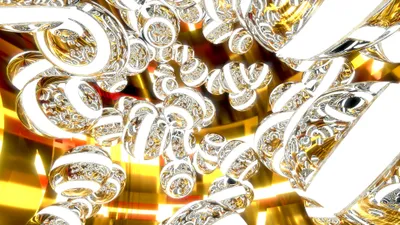 Epic Bright Wallpaper Abstract Wallpaper 4K 3840x2160 Bright, Yellow-white, Cgi, Abstract, Of, Intertwined, Metallic, And, Crystal-like, Rings, Spirals, Rendered, White, Ultrawide, 4K