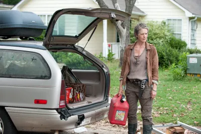 Carol Peletier Portrayed Cars Wallpaper 4K 3600x2395 Carol, Peletier, Portrayed, By, Melissa, Mcbride, Stands, Beside, Car, Holding, Gas, Can, White, Gray, Ultrawide, QHD