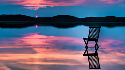 Serene Landscape Single Nature Wallpaper 4K 1920x1080 Hd, Desktop, Wallpaper, Featuring, A, Serene, Landscape, With, Single, Chair, Facing, Beautifully, Brown, Purple, Ultrawide, Full HD