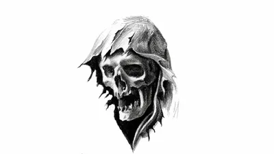Dark Detailed Illustration Grim Black/Dark Wallpaper 4K 1920x1080 Dark, Detailed, Illustration, Of, A, Grim, Reaper, Skull, Tattered, Hood, Designed, Desktop, White, Ultrawide, Full HD