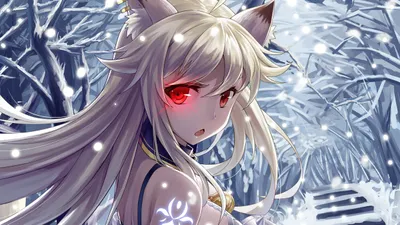 Serene Anime Wallpaper Nature Wallpaper 4K 2480x1395 Anime, Original, Hd, Desktop, Wallpaper, Featuring, A, White-haired, Character, Fox, Ears, Red, White, Gray, Ultrawide, Full HD