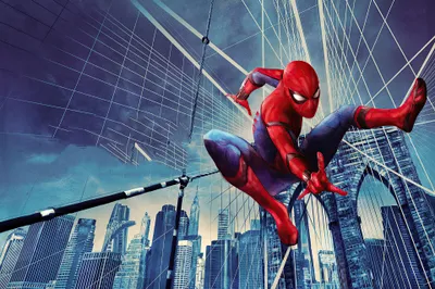 Radiant Spider Wallpaper World Wallpaper 4K 3840x2559 Spider-man, In, His, Iconic, Red, And, Blue, Suit, Swings, Through, Cityscape, Capturing, Brown, Gray, Ultrawide, 4k