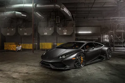Dreamy Sleek Wallpaper Cars Wallpaper 4K 7360x4912 A, Sleek, Black, Lamborghini, Huracan, Supercar, Parked, In, Industrial, Setting, Captured, Stunning, Gray, Landscape, 4k