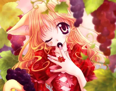 Moody Flower Wallpaper Animals Wallpaper 4K 4680x3680 Flower, Tail, Brown, Eyes, Wink, Fruit, Cat, Girl, Blonde, Long, Hair, Anime, White, Square, 4k