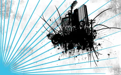 Abstract Artistic City Silhouette World Wallpaper 4K 1680x1050 Abstract, Artistic, City, Silhouette, In, Black, Ink, And, Grunge, Splatter, Over, Turquoise, White, Ultrawide