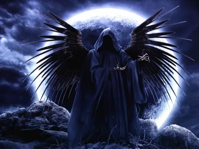 Grim Reaper Dark Space Wallpaper 4K 1600x1200 Hd, Desktop, Wallpaper, Featuring, The, Grim, Reaper, With, Dark, Expansive, Wings, Standing, White, Landscape