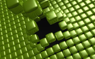Cgi Abstract Green Cube Wallpaper 4K, Abstract category