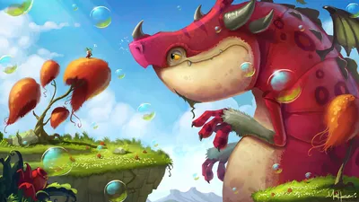 Vibrant Fantasy Landscape Large Playful Nature Wallpaper 4K 1920x1080 A, Vibrant, Fantasy, Landscape, Featuring, Large, Playful, Creature, Surrounded, Bubbles, Whimsical, Trees, Pink, White, Ultrawide, Full HD