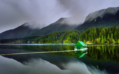 Tranquil Capilano Lake Nature Wallpaper 4K 3840x2400 A, Tranquil, View, Of, Capilano, Lake, In, Canada, Surrounded, Lush, Forests, Mountains, Gray, Ultrawide, 4k