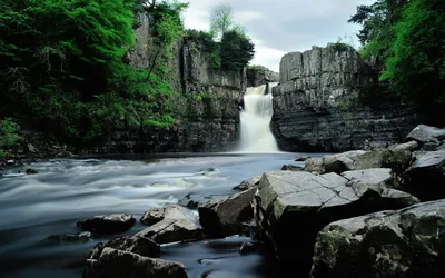 Golden Serene Wallpaper Nature Wallpaper 4K 2560x1600 A, Serene, Nature, Scene, Featuring, Waterfall, Cascading, Over, Stone, Cliffs, Surrounded, Lush, White, Ultrawide, QHD