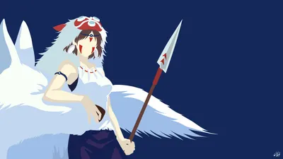 Calm Minimalist Wallpaper Minimal Wallpaper 4K 2560x1440 Minimalist, Anime, Hd, Desktop, Wallpaper:, Featuring, Princess, Mononoke, Holding, Spear, Set, Against, Black, Gray, White, Ultrawide, QHD
