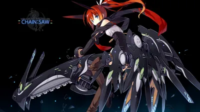 Anime Girl Red Hair Wielding Black/Dark Wallpaper 4K 1920x1080 Hd, Anime, Girl, With, Red, Hair, Wielding, Mechanical, Chainsaw, Arms, Set, Against, Brown, White, Ultrawide, Full HD