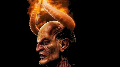 Epic Dark Wallpaper Black/Dark Wallpaper 4K 3840x2160 4k, Ultra, Hd, Dark, Demon, With, Fiery, Horns, Intense, Expression, Designed, Striking, Brown, Orange, Ultrawide