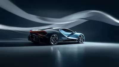 Calm Sleek Wallpaper Cars Wallpaper 4K 3840x2160 Hd, Wallpaper, Featuring, A, Sleek, Bugatti, Tourbillon, Car, Against, Dark, Wavy, Light, Gray, Ultrawide, 4k
