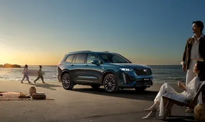 Sleek Cadillac Xt6 Suv Beach Nature Wallpaper 4K 4000x2378 A, Sleek, Cadillac, Xt6, Suv, Is, Parked, On, Beach, Sunset, Showcasing, Modern, Gray, Ultrawide, 4k