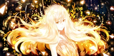 Anime Girl Long Abstract Wallpaper 4K 1875x918 Hd, Desktop, Wallpaper, Of, An, Anime, Girl, With, Long, Blonde, Hair, Yellow, White, Ultrawide