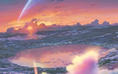Anime Scenic Landscape Your Name Nature Wallpaper 4K 1920x1200 Hd, Anime, Desktop, Wallpaper, Featuring, A, Scenic, Landscape, Your, Name, Vibrant, Sunset, Gray, Ultrawide, Full HD