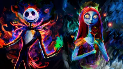 Vibrant Jack Wallpaper Black/Dark Wallpaper 4K 3769x2120 Hd, Desktop, Wallpaper, Featuring, Jack, And, Sally, From, Nightmare, Before, Christmas, Set, Black, Gray, Ultrawide, QHD
