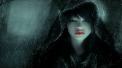 Radiant Dark Wallpaper Black/Dark Wallpaper 4K 1920x1080 A, Dark, Moody, Image, Of, Woman, With, Striking, Blue, Eyes, Red, Lips, Gray, Ultrawide, Full HD