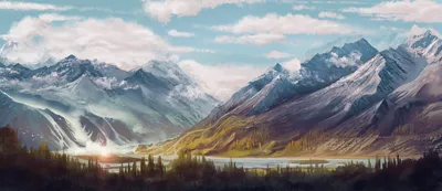 Fantasy Depicting Serene Nature Wallpaper 4K 2500x1080 A, Fantasy, Hd, Desktop, Wallpaper, Depicting, Serene, Landscape, Flowing, Rivers, Towering, Mountains, White, Ultrawide, Full HD