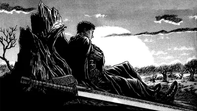 Dark Guts Wallpaper Nature Wallpaper 4K 1920x1080 A, Striking, Hd, Wallpaper, Featuring, Guts, From, The, Anime, Berserk, Seated, Against, White, Gray, Ultrawide, Full HD