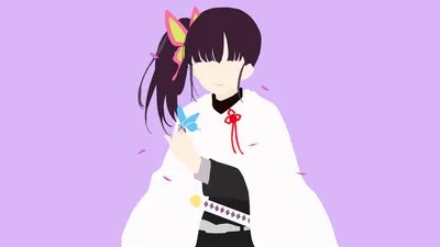 Minimalist Kanao Tsuyuri Anime Minimal Wallpaper 4K 1920x1080 Minimalist, Kanao, Tsuyuri, Anime, Demon, Slayer, Kimetsu, No, Yaiba, Desktop, White, Brown, Ultrawide, Full HD