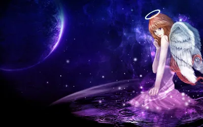 Dreamy Purple Wallpaper Space Wallpaper 4K 1920x1200 Hd, Pc, Wallpaper, Purple, Space, Fantasy, Background, Featuring, Haloed, Angel, White, Wings, Brown, Gray, Ultrawide, Full HD