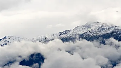 Serene Mountain Landscape Partially Nature Wallpaper 4K 1920x1080 Hd, Pc, Desktop, Wallpaper, Featuring, A, Serene, Mountain, Landscape, Partially, Covered, Clouds, White, Gray, Ultrawide, Full HD