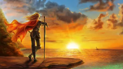 Misty Fantasy Wallpaper Nature Wallpaper 4K 2362x1329 A, Fantasy-themed, Dungeons, Dragons, Wallpaper, Featuring, Amp, Knight, Armor, Gazing, Sunset, Purple, Yellow, Ultrawide, Full HD