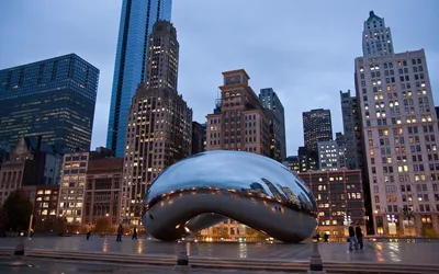 Chicago Cityscape Dusk Iconic Reflective World Wallpaper 4K 1920x1200 Hd, Desktop, Wallpaper, Of, Chicago's, Cityscape, At, Dusk, Chicago, 039, Featuring, Iconic, Gray, Pink, Ultrawide, Full HD