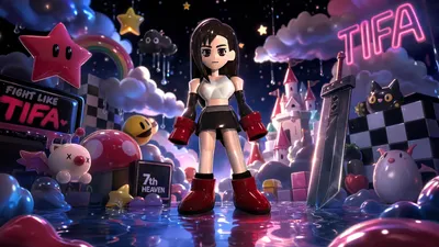 Crisp Tifa Wallpaper Space Wallpaper 4K 3840x2160 4K, Ultra, Hd, Pc, Desktop, Wallpaper, Of, Tifa, Lockhart, Standing, Glossy, Toy-like, White, Pink, Brown, Ultrawide